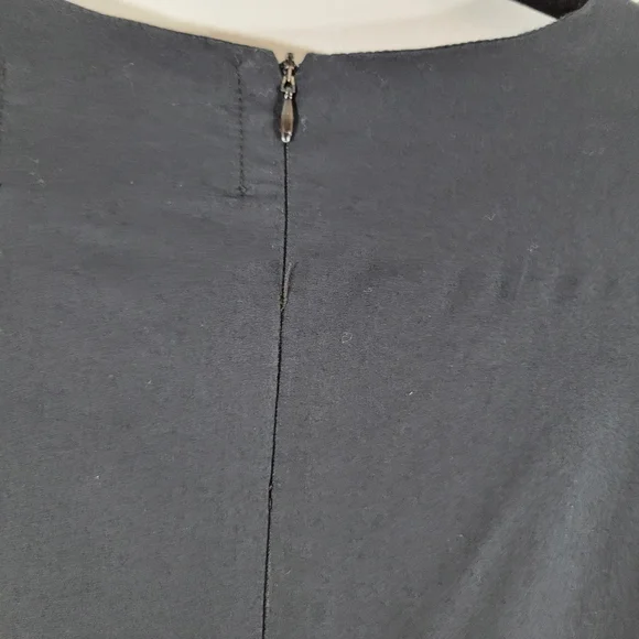 Vintage NIZA black cotton geometric shape sleeveless sheath dress - Picture 12 of 13